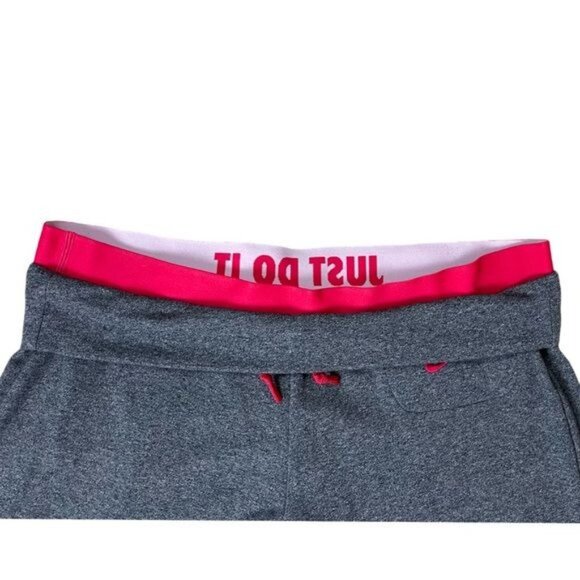 Nike Crop Joggers Women's Gray/Pink Y2K Retro Just Do It Flip Waist Sweatpants - Picture 3 of 10